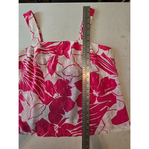 Vintage Givenchy En Plus Pink & White Floral Skirt Set M/L Cruise Beach Summer - Picture 16 of 16